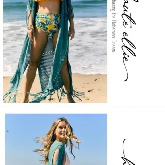 Davi & Dani Teal Open-Knit Beach Cover-Up - Picture 3 of 10